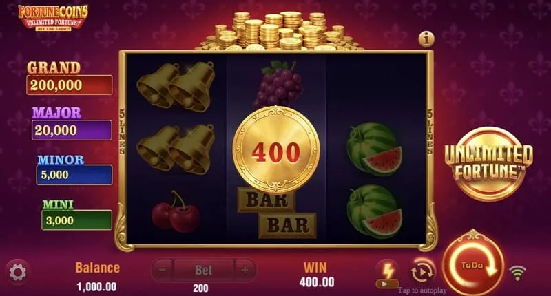 Fortune Coins Unlimited Fortune - myntrundan Lock & Respin med mynthållning